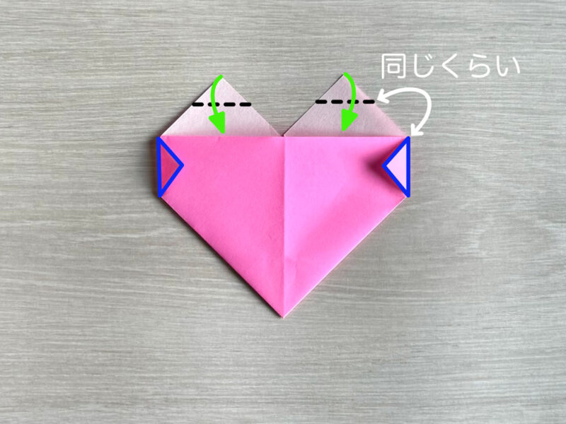 上を折るところ