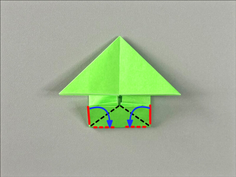 下を折るところの画像