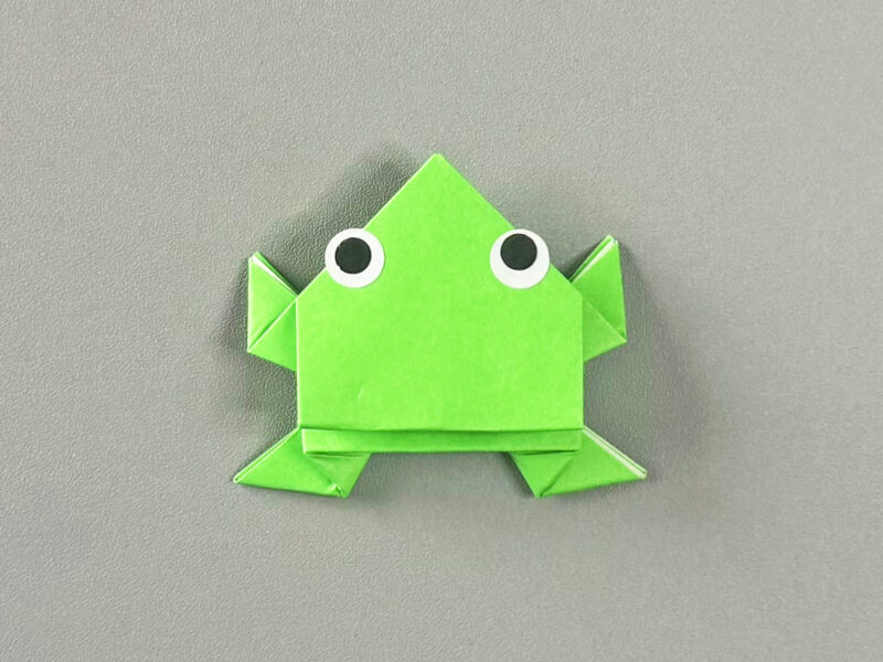 目玉がついたピョンピョン蛙の画像