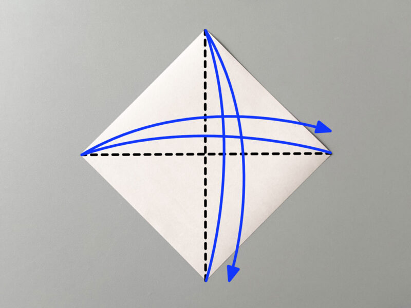 折り筋をつけるところの画像